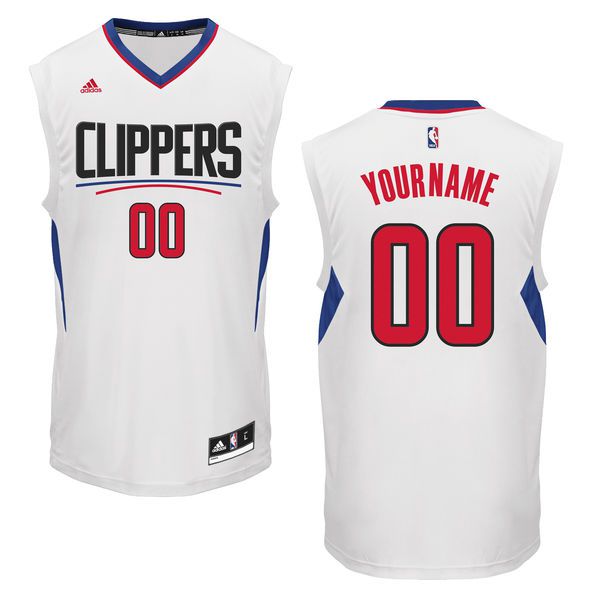 Men Los Angeles Clippers Adidas White Custom Home NBA Jersey->customized nba jersey->Custom Jersey